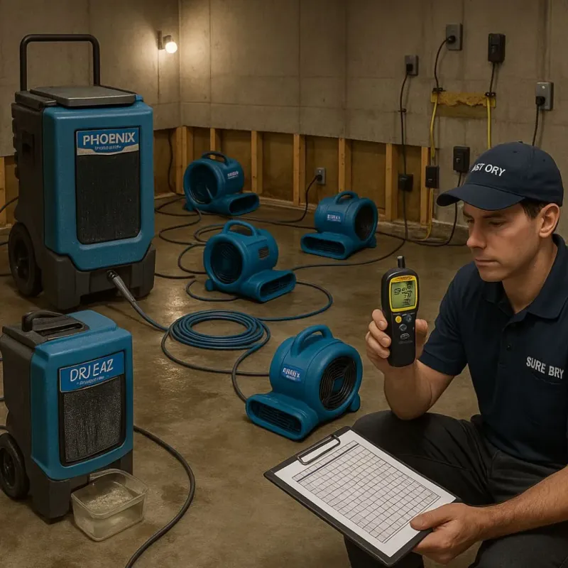 Structural Drying and Dehumidification process in Garner, IA